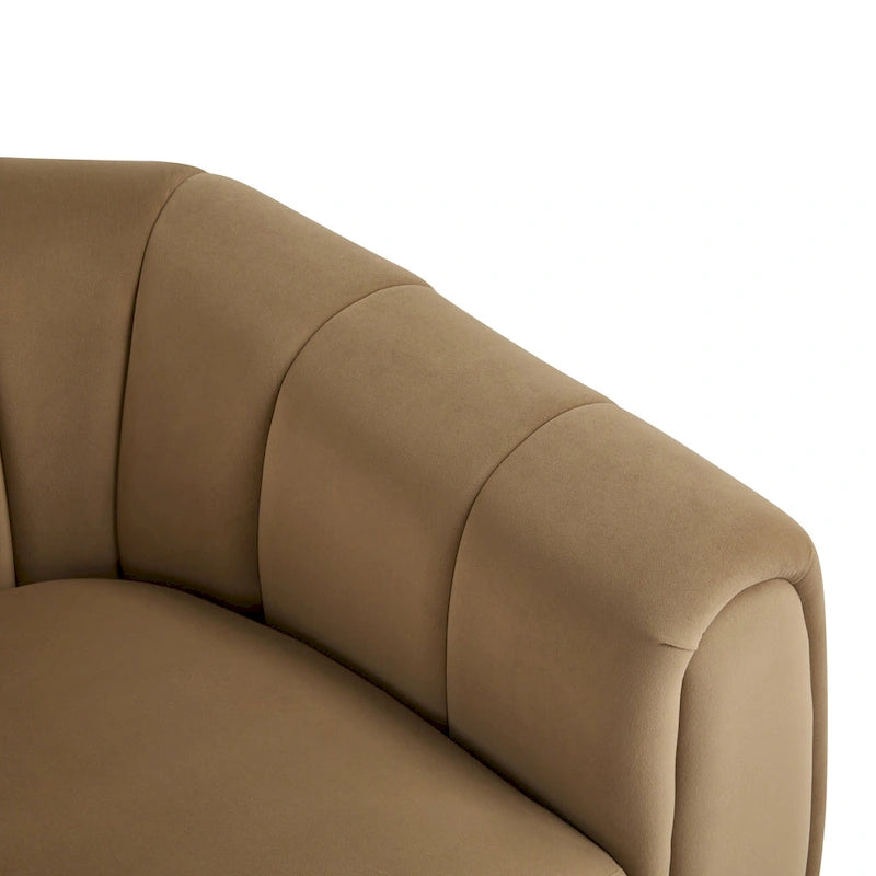 Modern Boucle Fabric 360-Degree Swivel Club Chair