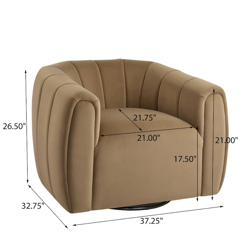 Modern Boucle Fabric 360-Degree Swivel Club Chair