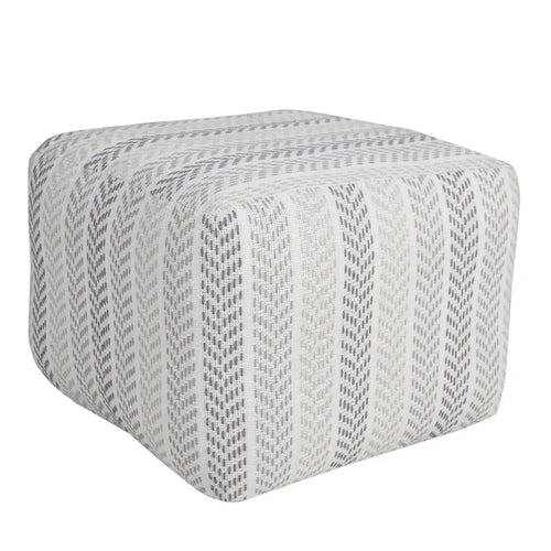 HomeRoots 18 Gray 100% Cotton Ottoman