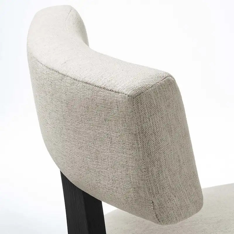 Modern Armless Fabric Dining Chair with Wood Legs, Set of 2