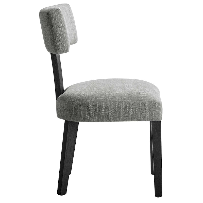 Modern Armless Fabric Dining Chair with Wood Legs, Set of 2