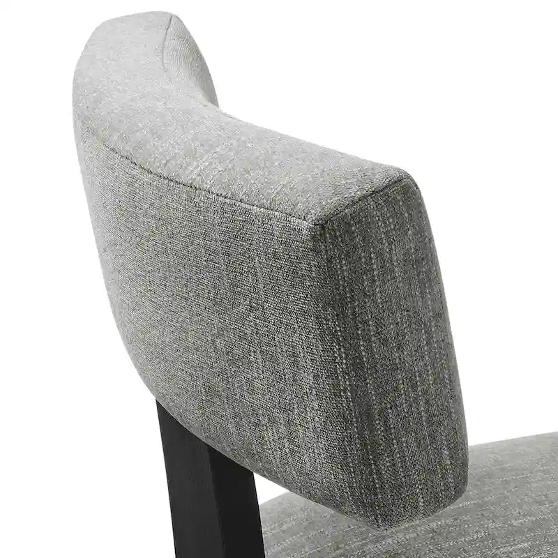 Modern Armless Fabric Dining Chair with Wood Legs, Set of 2