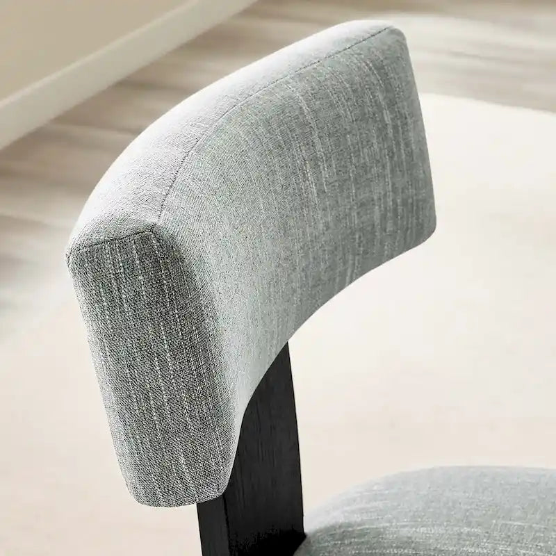 Modern Armless Fabric Dining Chair with Wood Legs, Set of 2