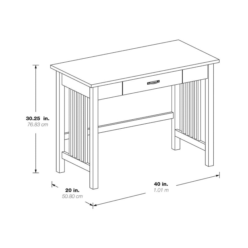 1-Drawer Mission Style Desk with Ash Oak Finish