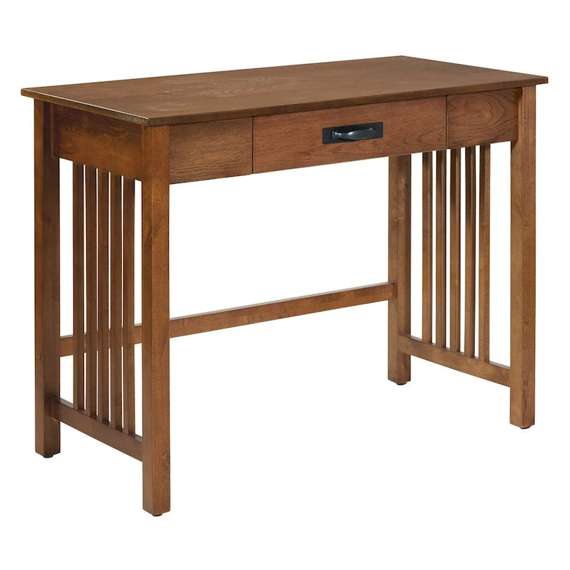 1-Drawer Mission Style Desk with Ash Oak Finish