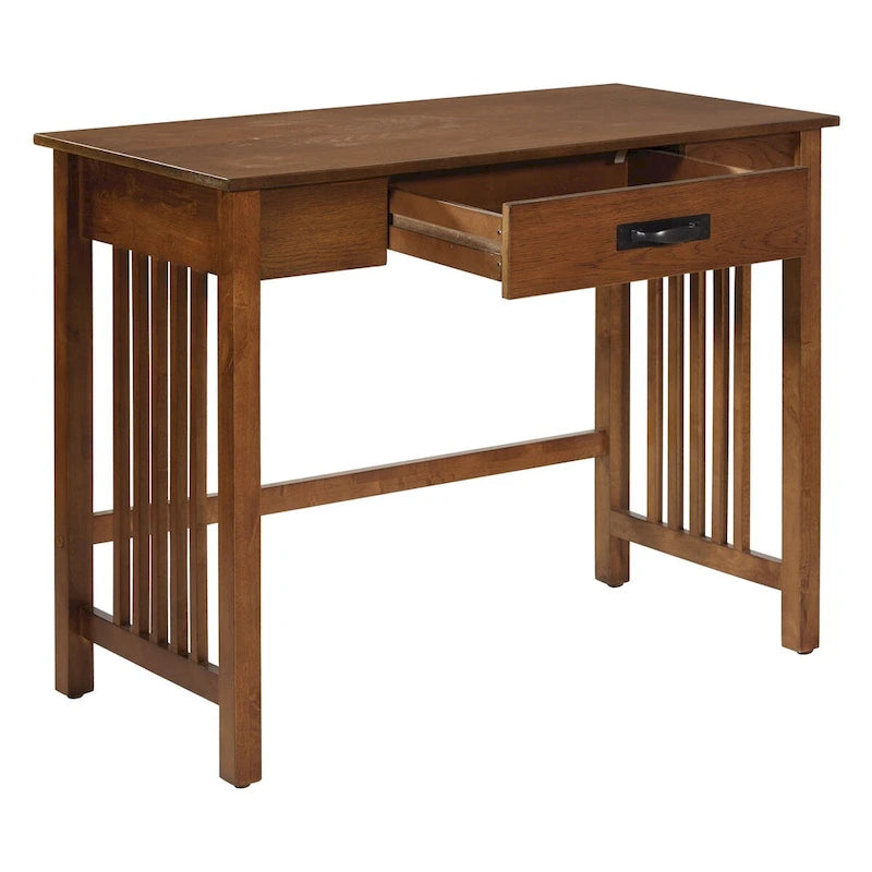1-Drawer Mission Style Desk with Ash Oak Finish