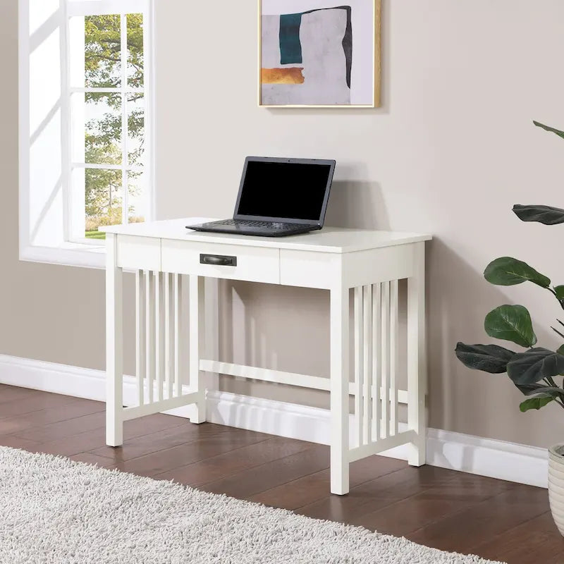 1-Drawer Mission Style Desk with Ash Oak Finish