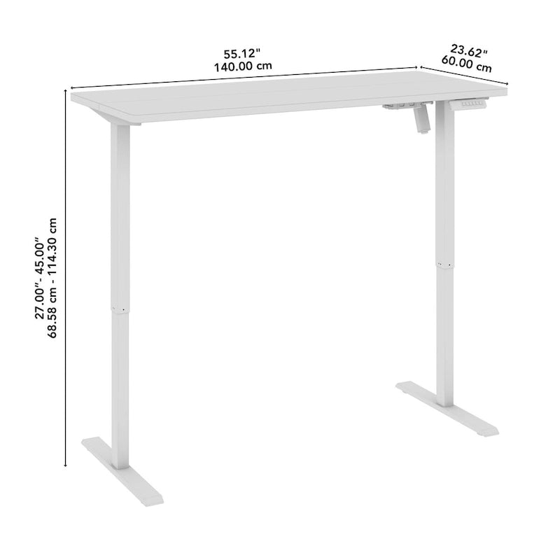 Electric Height Adjustable Standing Desk 55W x 24D with 4 Presets