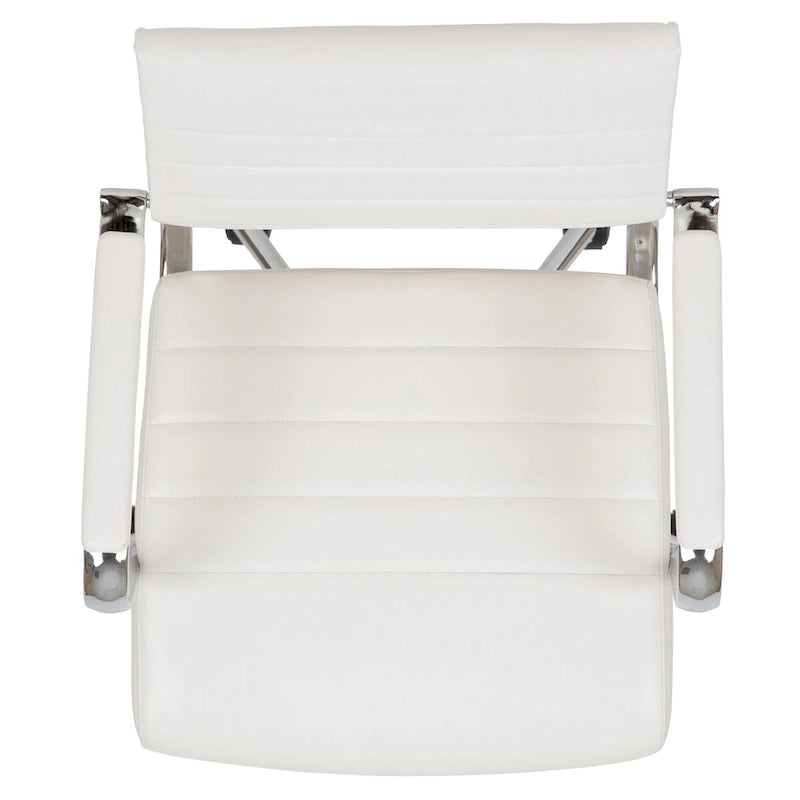 Mid-Back Ribbed Office Chair with Chrome Arms and Lumbar Support