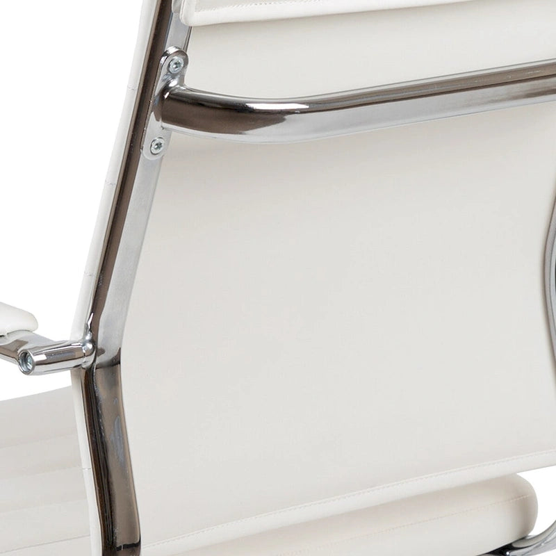 Mid-Back Ribbed Office Chair with Chrome Arms and Lumbar Support