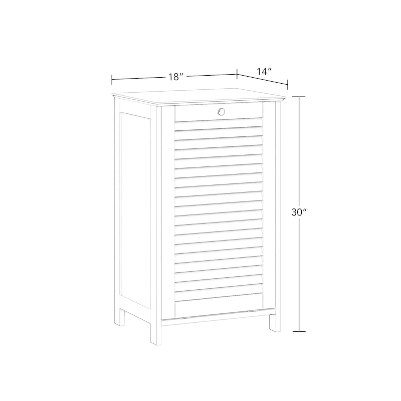 Tilt-Out Laundry Hamper Cabinet with Removable Cloth Bag, White