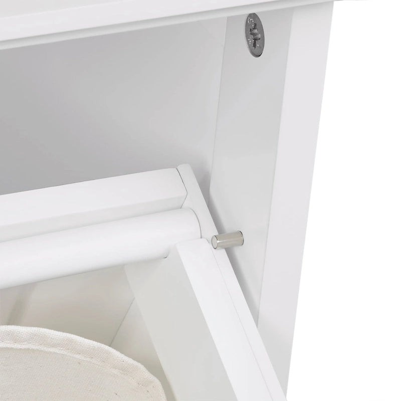 Tilt-Out Laundry Hamper Cabinet with Removable Cloth Bag, White