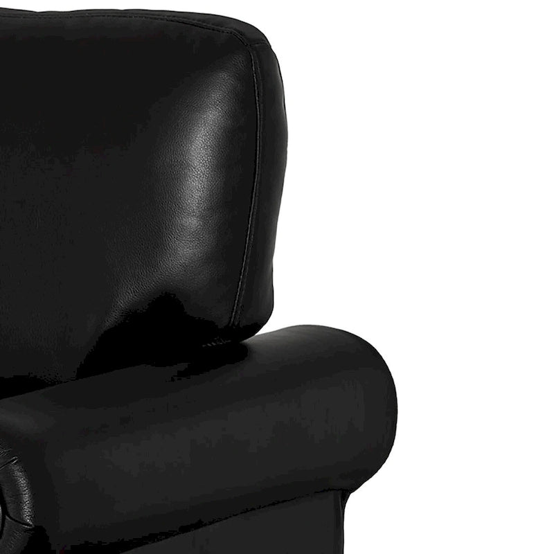 Vintage PU Leather Armchair with Nailhead Trim and Wood Legs, Indoor