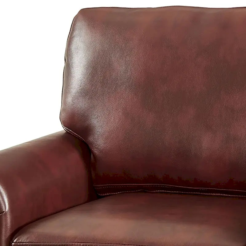 Vintage PU Leather Armchair with Nailhead Trim and Wood Legs, Indoor
