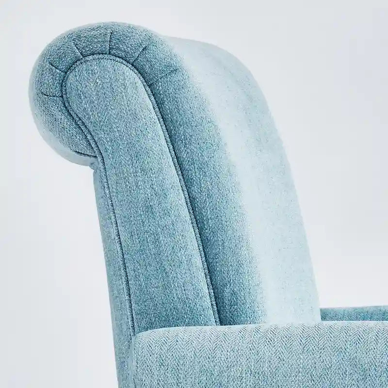 Mid-Century Upholstered Accent Armchair with Solid Wood Legs