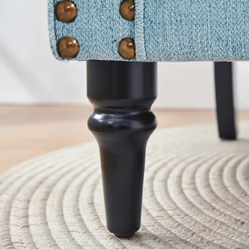 Mid-Century Upholstered Accent Armchair with Solid Wood Legs