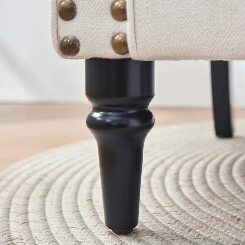 Mid-Century Upholstered Accent Armchair with Solid Wood Legs