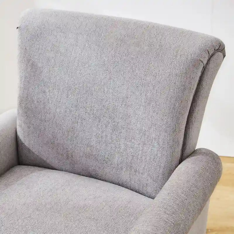 Mid-Century Upholstered Accent Armchair with Solid Wood Legs